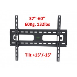 Adjustable Tilting Wall Mount for 37inch - 60inch LCD/TVs, 60 kgs, 132lbs, Tilt +15°/-15°