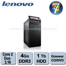 Ordinateur Lenovo Thinkcentre A70 - Core 2 Duo - 3.16Ghz - 4Go DDR3 - 1 TO - Graveur DVD/CD - Win 7 Pro