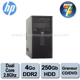 Ordinateur HP Compaq DX2300 Dual-Core 2.8GHz - 4 Go DDR2 - 250Go - Graveur DVD - Windows 7 Familial Ordinateur HP Compaq DX2300 Dual-Core 2.8GHz - 4 Go DDR2 - 250Go - Graveur DVD - Windows 7 Familial