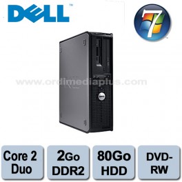 Ordinateur Dell Optiplex 360 SFF  Core 2 Duo 2.2GHz - 2 Go DDR2 - 80Go - Graveur DVD - Windows 7 Familial