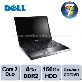 Portable Dell Precision M6400 Core 2 Duo - 2.4Ghz - 4Go DDR3 - 160GO - Graveur DVD/CD - 17" - Win 7 Pro