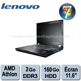 Portable Lenovo Thinkpad X100E AMD Athlon Neo MU-400 Dual core 1.6Ghz - 2Go DDR3 - 160Go - 11.6" - Webcam - Win 7 familiale