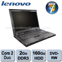 Portable Lenovo Thinkpad T400 - Core 2 Duo 2.26GHz - 2Go DDR3- 160Go - Graveur DVD - 14.1" - Win 10 laptop