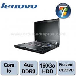 Portable Lenovo Thinkpad T410 Intel Core I5-520m - 2.5Ghz - 4Go DDR3 - 160GO - Graveur DVD/CD - 14.1" - Webcam - Win 7 Pro